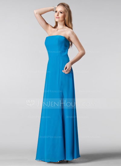 Vestidos princesa/ Formato A Sem alça Vestidos longo Chifon Vestido de madrinha (007005184)