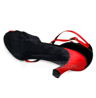 Satin Heels Sandals Latin Dance Shoes With Ankle Strap (053006990)