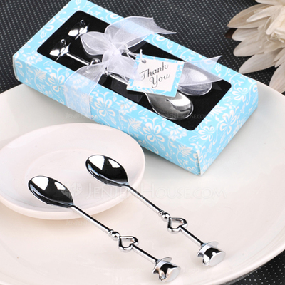 Silver Teacups Spoon Set Wedding Favor (051007577)