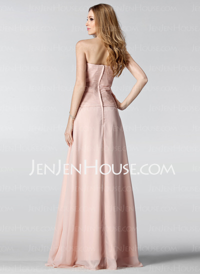 Sheath Strapless Floor-Length Chiffon Mother of the Bride Dress With Ruffle (008002224)
