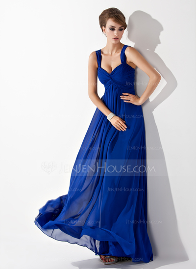 Empire Sweetheart Floor-Length Chiffon Prom Dress With Ruffle (018004998)