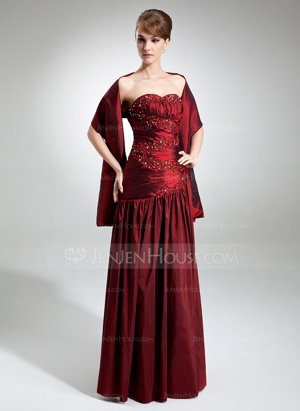 ALine/Princess Sweetheart FloorLength Taffeta Bridesmaid Dress With