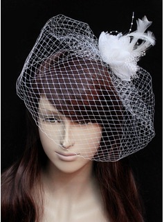 Beautiful Flannelette With Feather/Tulle Women's Wedding Fascinators (042024903)