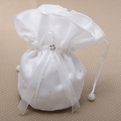 Raso bella con strass e imitazione perle nozze sposa Purse (012026335)
