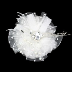 Pena lindo Com Pedrinhas / headpiece nupcial Tulle Wedding (042012235)