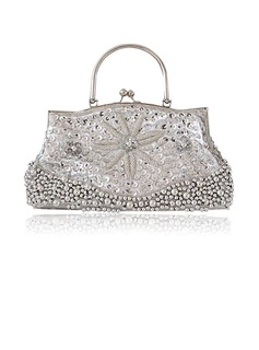 Silk With Sequin/ Imitation Pearl Evening Handbags/ Clutches/ Top Handle Bags More Colors Available  (012025210)