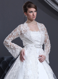 Jackets/Wraps Wedding Lace Wraps With Long Sleeve (013022588)