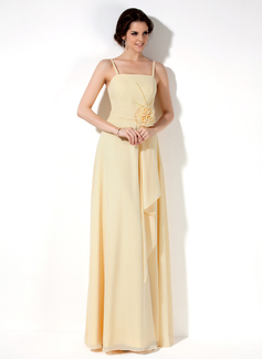 Vestidos princesa/ Formato A Vestidos longo Chiffon Vestido de madrinha com Pregueado fecho de correr (007000872)