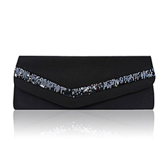 (Black)Gorgeous Satin/ Silk Shell With Beading Evening Handbags/ Clutches  (012013553)