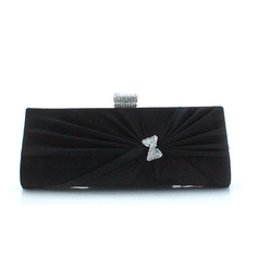 Con Crystal Satin / Rhinestone Evening Bag / Clutch (Nero) (012012249)