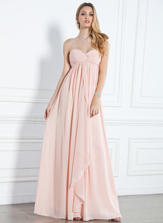 Empire-Linie Herzausschnitt Bodenlang Chiffon Abendkleid mit Rüschen (017004359)