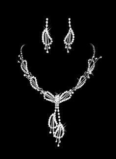 Beautiful Czech Rhinestones With Alloy Plated Wedding Jewelry Set,Including Necklace And Earrings (011006980)