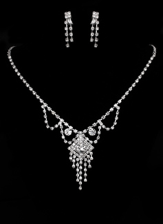 Jóias Shining Czech Rhinestones With Alloy Plated Wedding Jewelry Set,Including Necklace And Earrings (011005478)