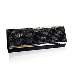 (Black)Gorgeous Acrylic Rhinestones/ Satin Shell Evening Handbags/ Clutches  (012013433)