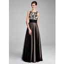 Vestidos princesa/ Formato A Decote redondo Vestidos longo Tule Vestidos de baile com Pregueado Renda (018019083)
