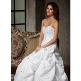 De baile Coração Vestidos longo Tafetá Vestidos quinceanera com Pregueado Bordado (021002870)