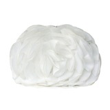 White Chiffon Evening Handbag/Clutch (012010430)