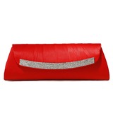 Rood prachtige zijden schelp met Oostenrijkse strass 's avonds handtassen / klauwen meer kleuren beschikbaar (012005445)