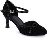 Nubuck Heels Pumps Modern Dance Shoes With Ankle Strap (053021430)