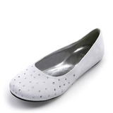 Satin Flat Heel Closed Toe Flats Wedding Shoes With Rhinestone (047005128)