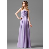 Empire Sweetheart Floor-Length Chiffon Bridesmaid Dress With Ruffle Flower(s) (007004145)