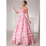 Ball-Gown Strapless Floor-Length Taffeta Prom Dress With Sash (018014476)