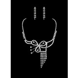 Czech Rhinestones Alloy Plated Wedding Jewelry Set,Including Necklace And Earrings (011011956)