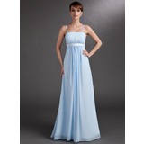 Empire Floor-Length Chiffon Charmeuse Maternity Bridesmaid Dress With Ruffle Sash (045004393)