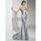 Mermaid Sweetheart Court Train Taffeta Evening Dress With Ruffle Beading (017021129)