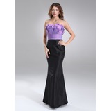 Tubo Decote recortado Vestidos longo Tafetá Vestido de madrinha com Pregueado (007004280)