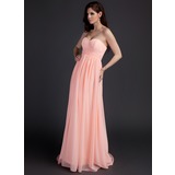 Empire Sweetheart Sweep Train Chiffon Maternity Bridesmaid Dresses With Ruffle (045022489)
