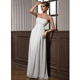 Empire Strapless Floor-Length Chiffon Charmeuse Bridesmaid Dress With Ruffle Beading (007001846)