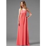 Empire Strapless Floor-Length Chiffon Maternity Bridesmaid Dresses With Lace (045022466)