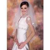 Fingertip Veils Tulle Two-tier Beaded Edge Wedding Veils With Classic (006020341)
