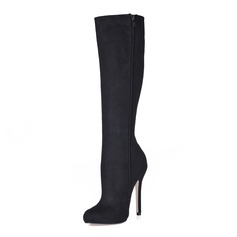 Silk Stiletto Heel Boots Knee High Boots (088013831)