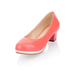 Patent Leather Chunky Heel Platform Pumps (085025192)
