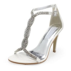 Leatherette Stiletto Heel Pumps Sandals Wedding Shoes With Buckle Rhinestone (047005860)