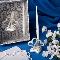 Double Hearts Wedding Pen Set In Resin (101020363)