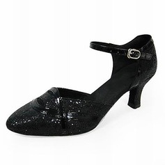 Leatherette Sparkling Glitter Heels Pumps Latin Dance Shoes With Ankle Strap (053013040)