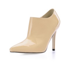 Patent Leather Stiletto Heel Closed Toe Pumps Ankle Boots (088014142)
