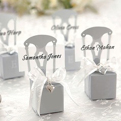 sedia d'argento favore box stile dal fascino cuore e nastro (set di 12) (050005517)