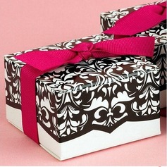 Floral Design Favor Box With Pibbon (Set of 12) (050024337)