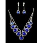 Royalblue Rhinestone Ladies' Jewelry Set Including Necklace And Earrings (011012945) Royalblue Rhinestone Ladies' Jewelry Set Including Necklace And Earrings (011012945)