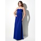 Império Coração Vestidos longo Chifon Charmeuse Vestido de madrinha com Pregueado (007001895)