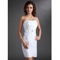 Sheath Strapless Short/Mini Taffeta Homecoming Dress With Ruffle Flower(s) (022009536) Sheath Strapless Short/Mini Taffeta Homecoming Dress With Ruffle Flower(s) (022009536)
