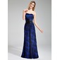 Tubo Coração Vestidos longo Charmeuse Renda Vestido de madrinha com fecho de correr (007019606)