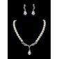 Set di gioielli Anniversario Matrimonio Fidanzamento Compleanno Regalo Festa Quotidiano Lega con strass Argento Gioielli con Pearl strass (011017283)