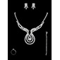 Elegant Shimmer Ladies' Jewelry Set Including Necklace ,Earrings, Ring And Bracelet (011016822)