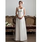 A-Line/Princess Square Neckline Sweep Train Chiffon Lace Wedding Dress With Ruffle Beadwork (002013801) A-Line/Princess Square Neckline Sweep Train Chiffon Lace Wedding Dress With Ruffle Beadwork (002013801)