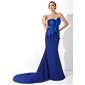 Mermaid Sweetheart Court Train Chiffon Charmeuse Evening Dress With Ruffle (017006701)